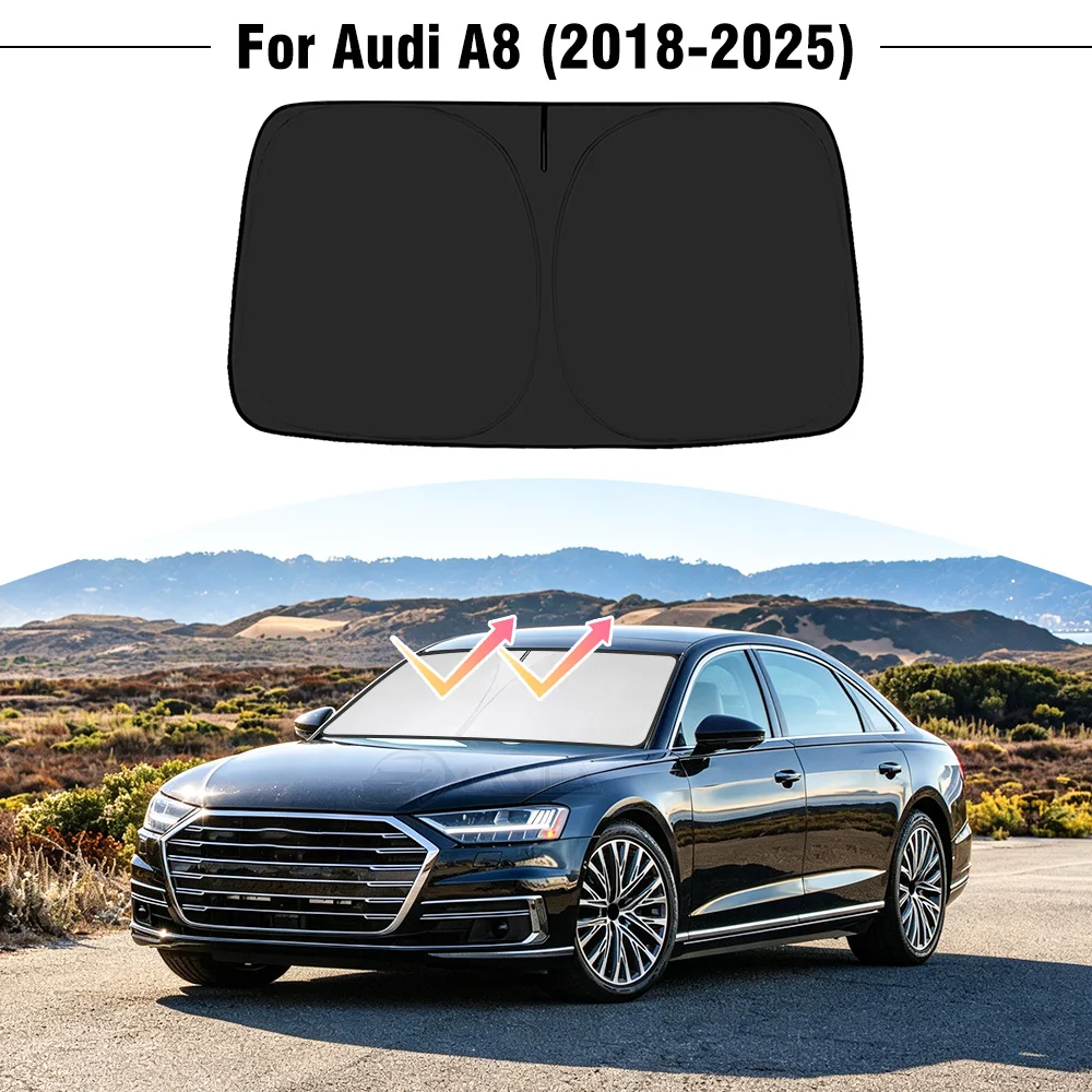 

For Audi A8 2018-2021 2022 2023 2024 2025 Car Windshield Sunshade Cover Front Window Sun Shade Visor UV Protection Accessories