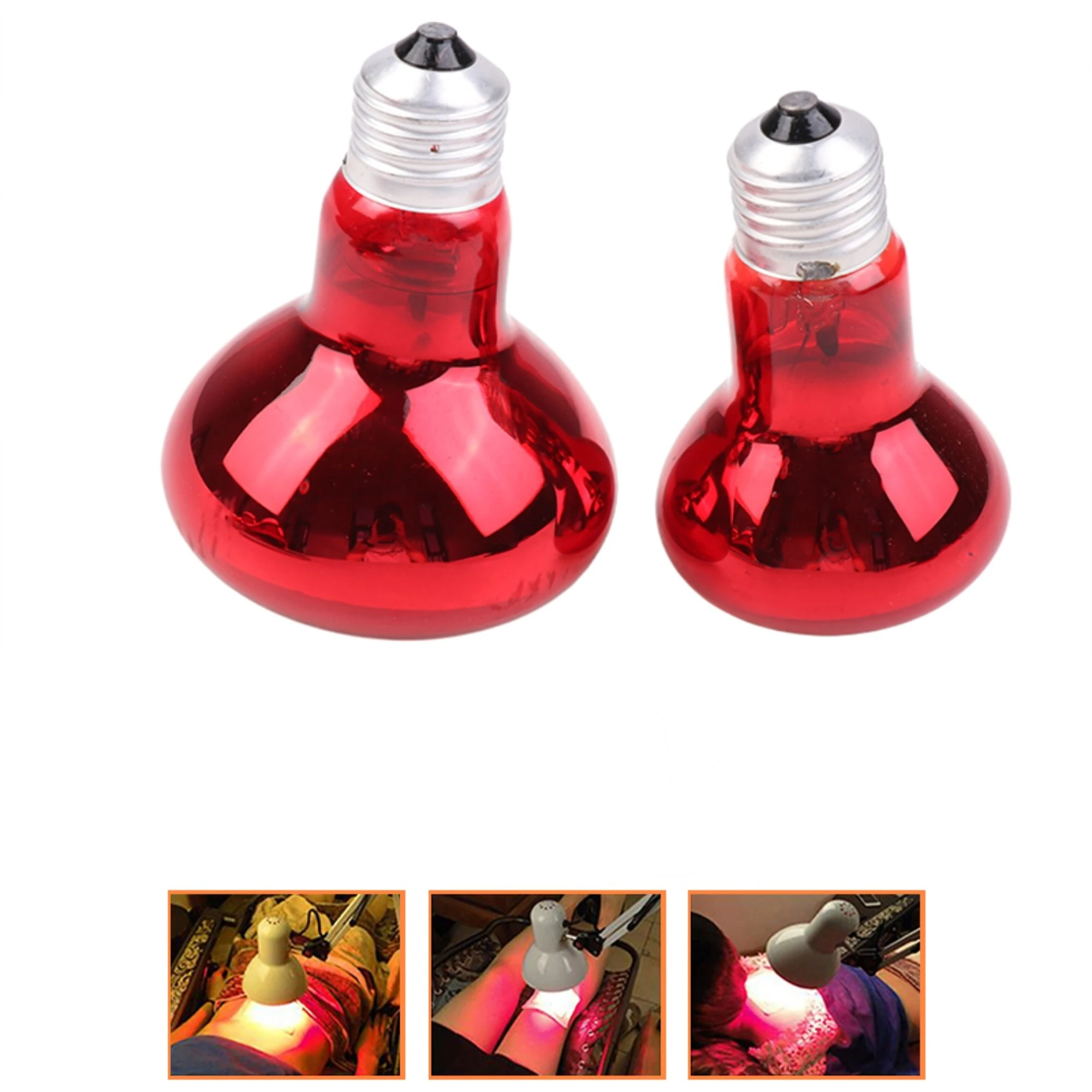 

1 Piece 60-150W Near Infrared Red Heat Lamp Bulb Fit Standard E27 Socket Infrared Physiotherapy Bulb Energy Saving 220V