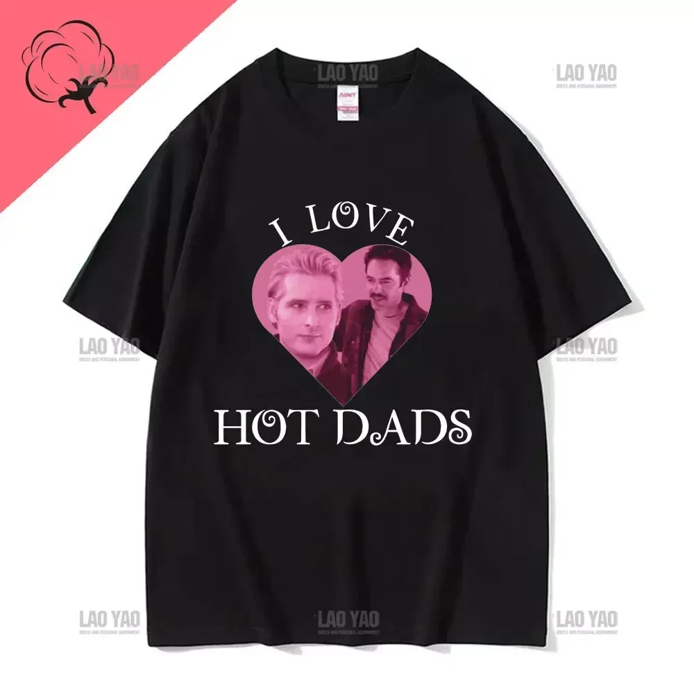 أنا أحب الآباء الساخنة تي شيرت للرجال والنساء ، ملابس الشارع القطنية الفضفاضة ، الملحمة ، تشارلي ، تشارلي ، بجعة ، تشارلي ، بجعة ، بيلي بورك #1