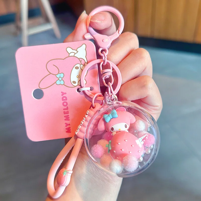 Cute Sanrio My Melody Keychain Kuromi Cinnamoroll Pochacco Anime Cartoon Car Key Ring Girl Bag Pendant Ornaments for Kids Gift