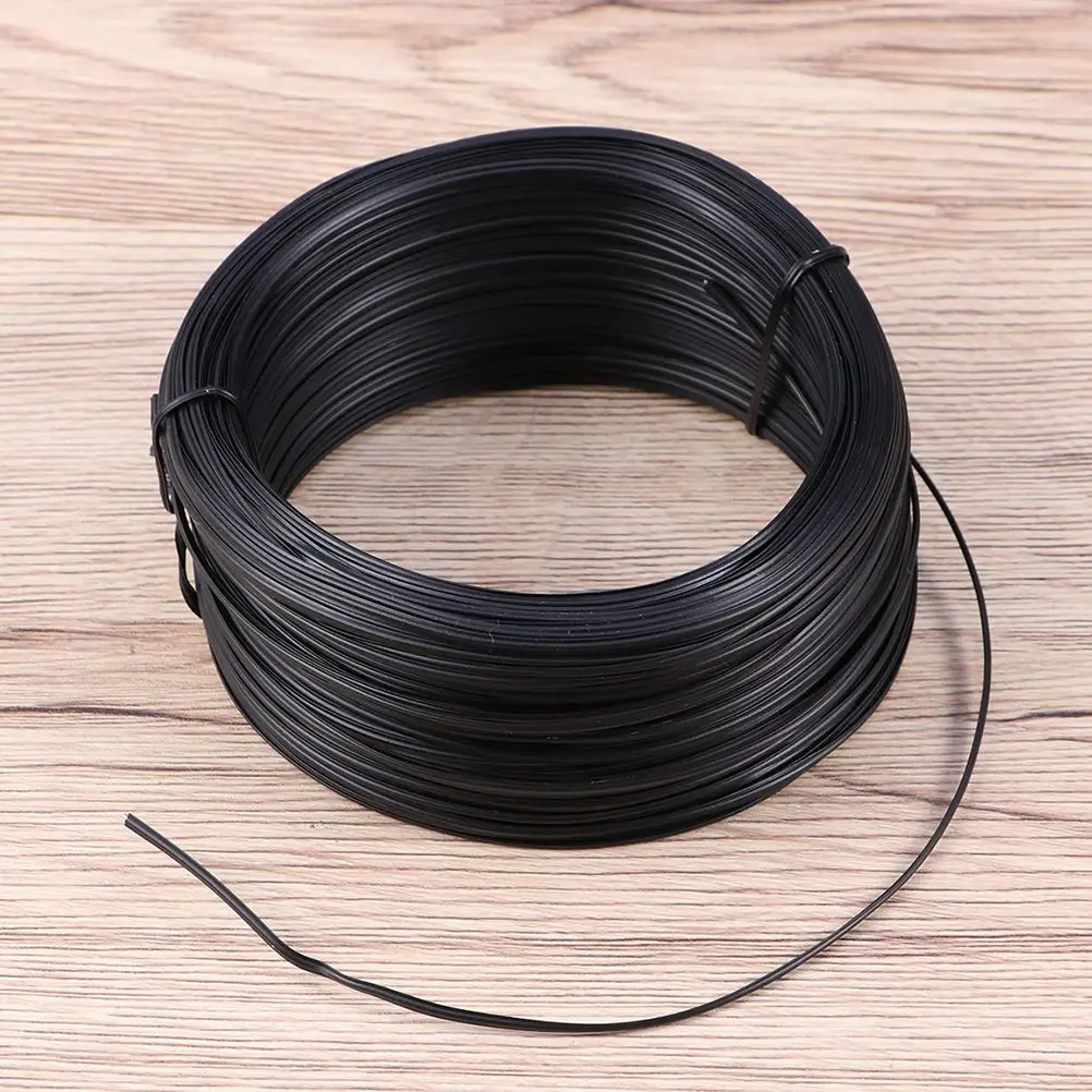 2 Pcs Coated Wire Door Bell Barbed Ring Cable Painted Common Black Clothesline Bendable