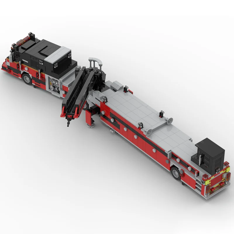 مكافحة الحرائق Moc قوالب بناء سرعة الحارث سلم نموذج التكنولوجيا وحدات كتل هدايا عيد الميلاد اللعب لتقوم بها بنفسك الجمعية #4
