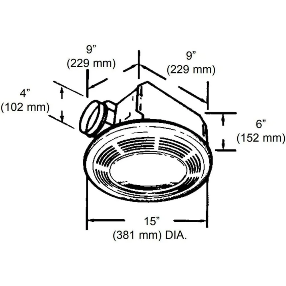 8664RP Exhaust Fan and 100-Watt Incandescent Light with Glass Lens Bathroom Ceiling Ventilation Fan 100-Watts 100 CFM