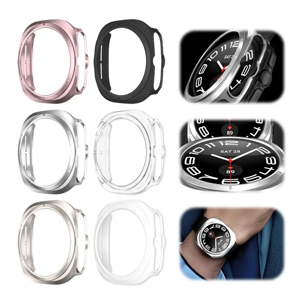 1pc Transparent Protective Case For Samsung Galaxy Watch7 Ultra 47mm PC Hollow Cover For For Samsung Watch 7 Frosted Access P6W6