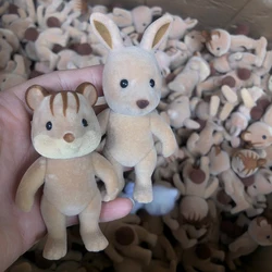 1PC Forest Family Animal Figure Rabbit Bear Dog Flocked Shaggy Figurine Animal Model Toy For Kid