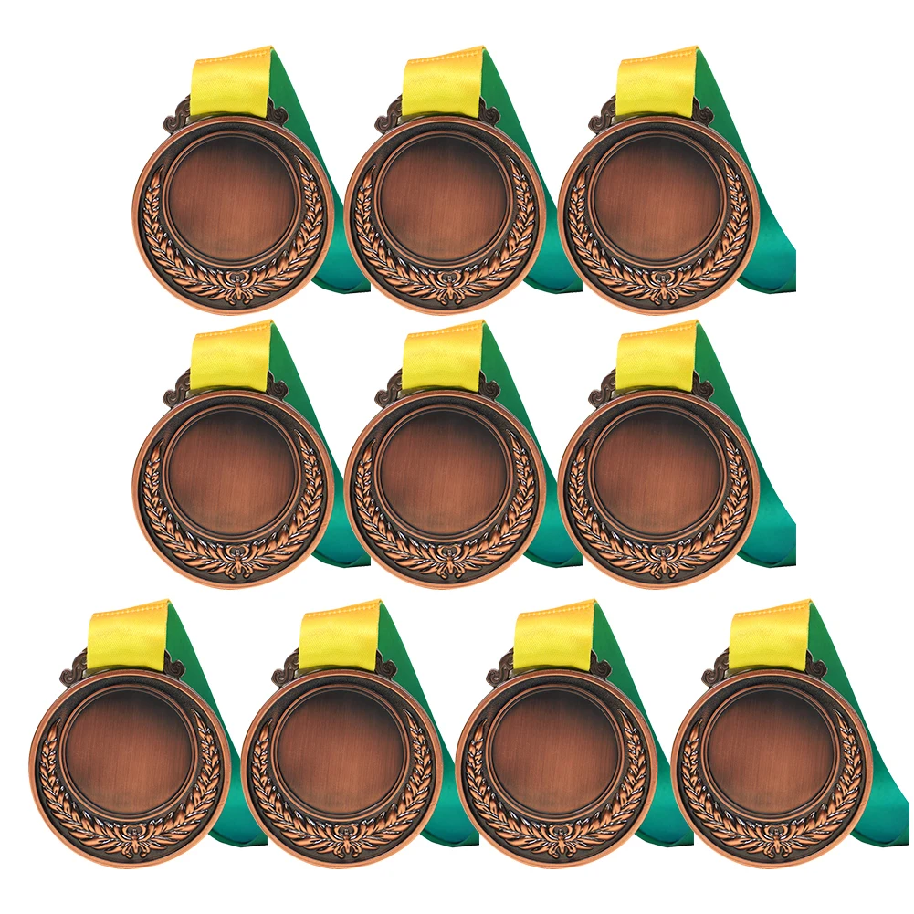 10Pcs Gold/Silver/Bronze Medal Students Rewards 5.2cm Metal Winner Medals Competition Prize Medals for Talent Show Party Race