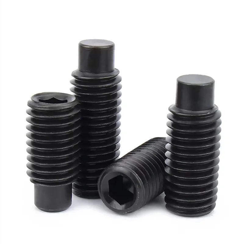 Black Grade12.9 Steel Hexagon Socket Set Screw M2 M2.5 M3 M4 M5 M6 M8 M10 M12 M14 M16 Dog Point Grub Convex Headless Bolt