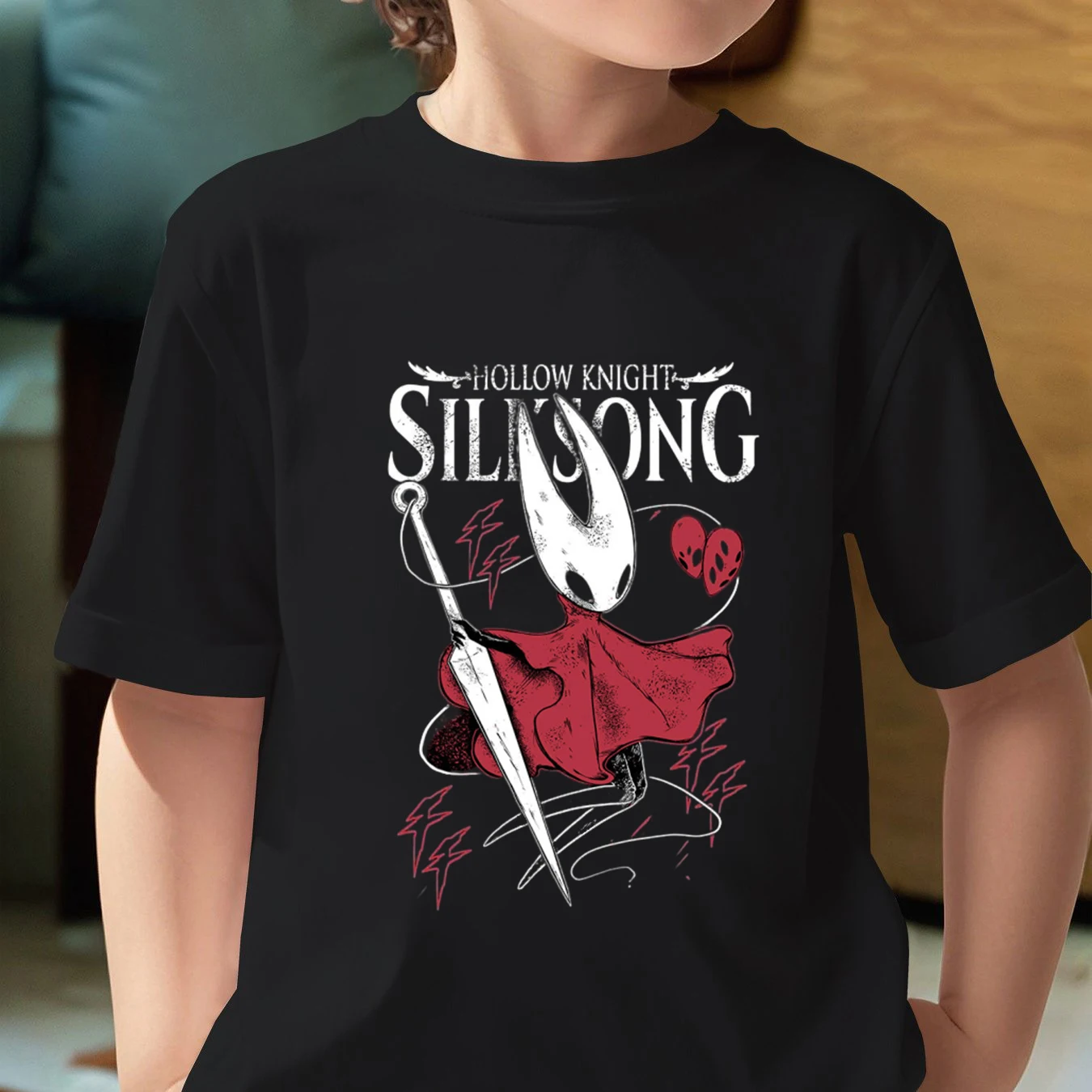 Hollow Knight Spiel Cartoon Sommer-Shirt Herren T-Shirt Damen T-Shirt Jungen Top Kinder Eltern-Kind Baumwolle Kurzarm Kinder T-Shirt – Detail 8