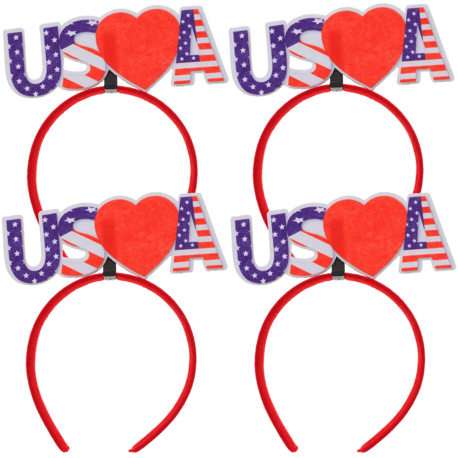 

4pcs Flag Headb Hair Accessories National Day Decorative Plastic Hoops Patriotic Celebration Hairstyle Props Birthday Wedding