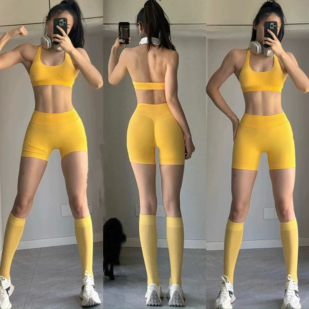 Women's Sexy Hanging Neck Yoga Bras Sports Bra Quick Dry Fitness Beauty Back Training Running Comfortable Support Yoga Bra