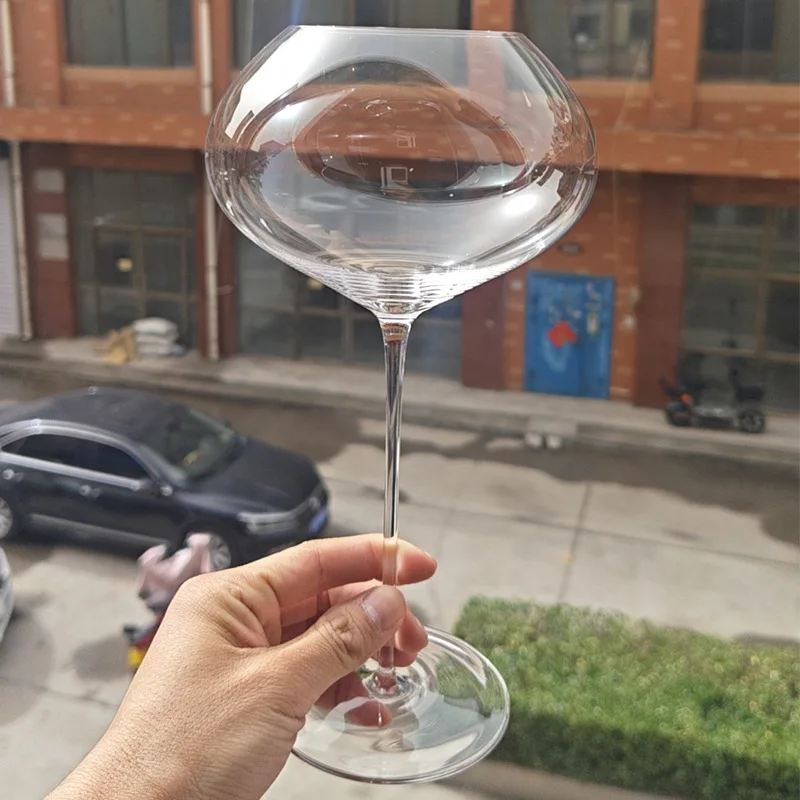 700ML Ultra-thin Large Capacity Peach Heart high-Footed Burgundy Wine Crystal Glass High-footed Red Wine