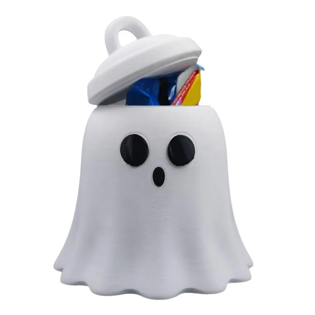 Decorative Storage Jar Halloween Ghost Storage Jar with Lid 3d Printed Candy Snack Container Decorative Food for Holiday