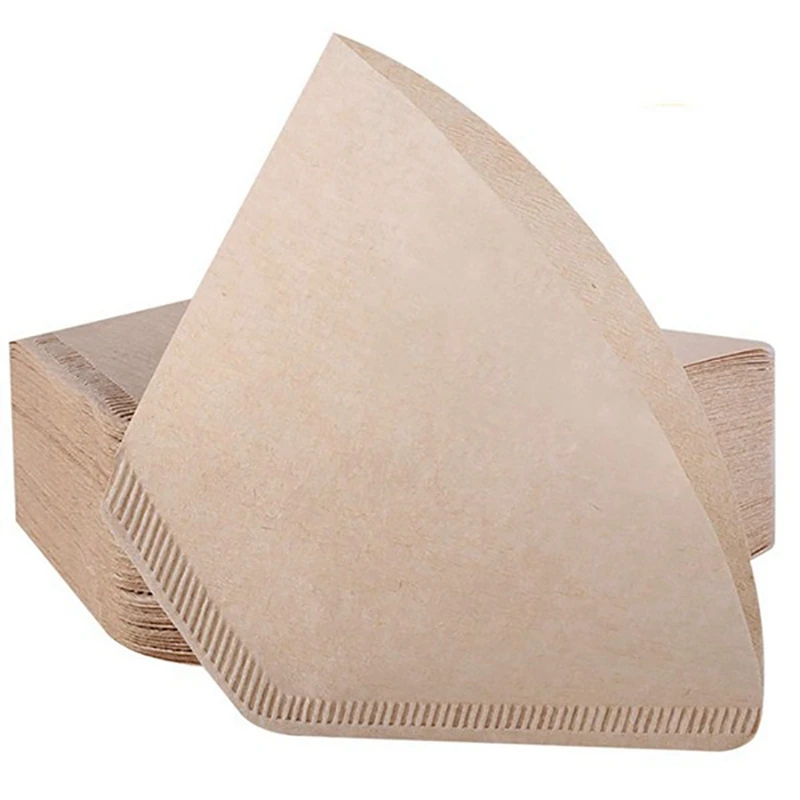 4 Cone Coffee Filter, Unbleached Natural Paper, No Blowout, Disposable For Pour Over And Drip Coffee Maker, 400 Pcs