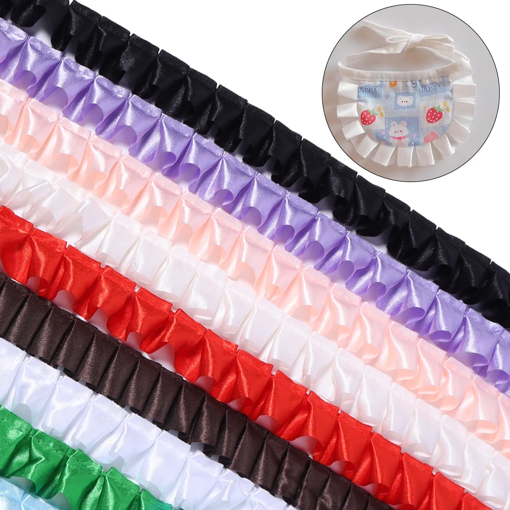 3 Yards 2,5 cm breites Satinband, Satin-Rüschen für DIY Puppenkleidung, Kleider, Hutdekoration, Nähzubehör, Bastelzubehör – Detail 2