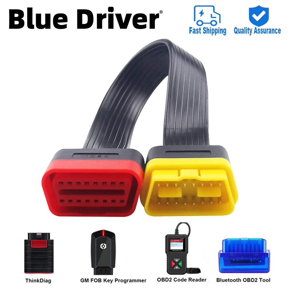 16 Pin OBDII Extension Cable 36cm/14.17In Extend Cable OBD2 Connector Adapter Diagnostic Tool for Launch X431 ThinkDiag/Easydiag