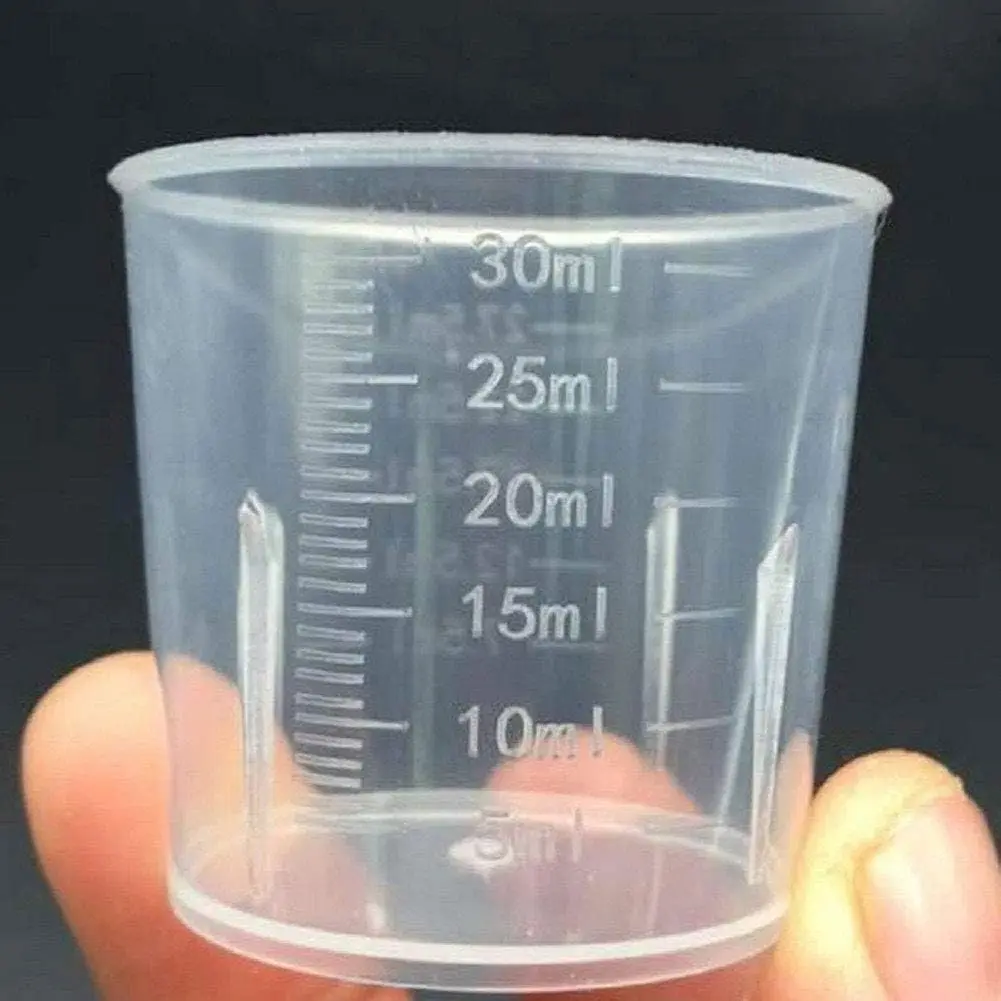

30ml Plastic Measuring Cups, 10-Pack Mini Clear Graduated Beakers for Kitchen Baking Lab, 1oz Liquid Medicine Cups