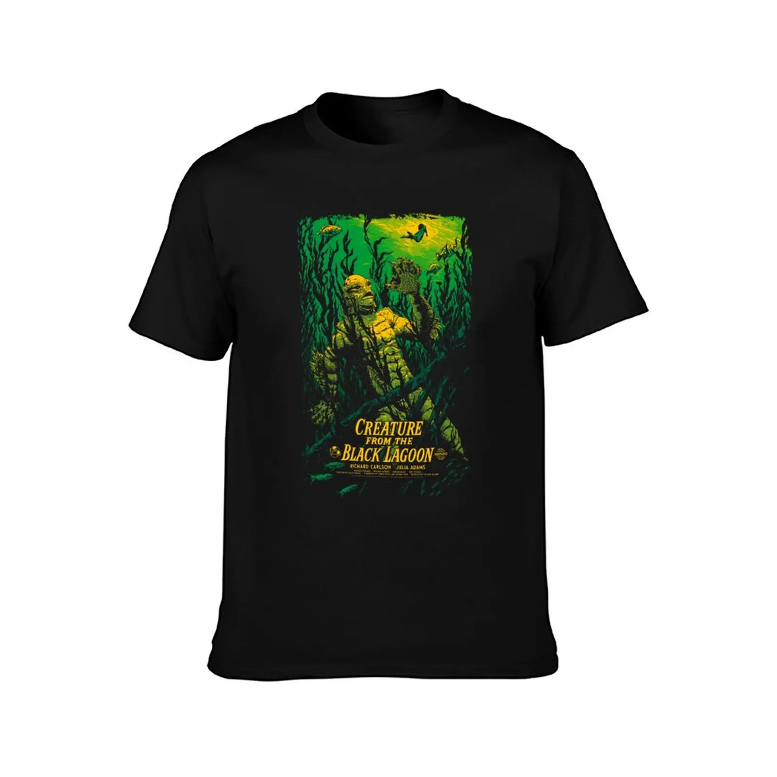 Music Vintage Retro Black Lagoon The Creature Gifts For Music Fans T-Shirt Simple Line Art Print Tee