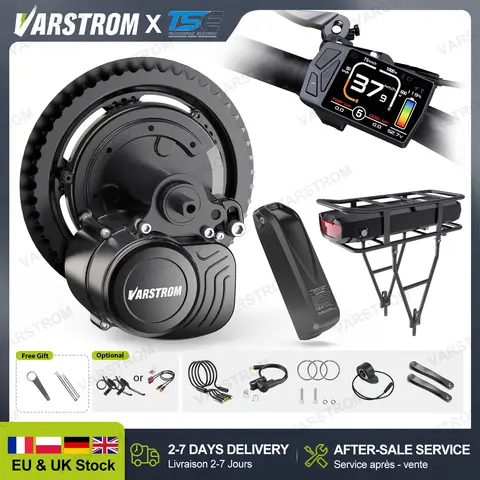 Tongsheng 48V 750W 36V 250W 1000W 500W Motor de accionamiento medio TSDZ8 TSDZ16 TSDZ2 Kit de conversión de bicicleta eléctrica Motor de bicicleta eléctrica con batería
