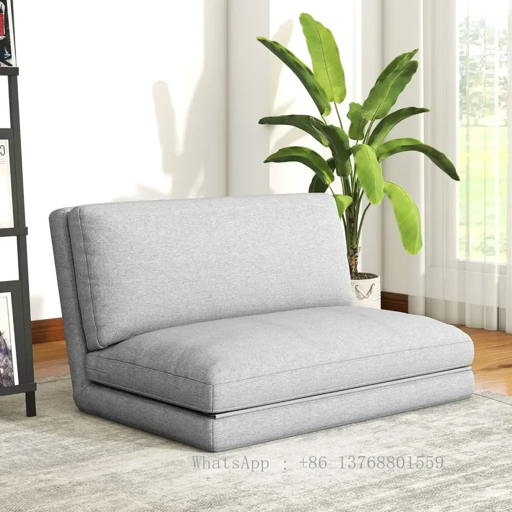 Convertible Futon Sofa Bed 4 in 1 Multi-Function Modern Mini Single Floor Sleeper Chair with Adjustable Backrest for Living