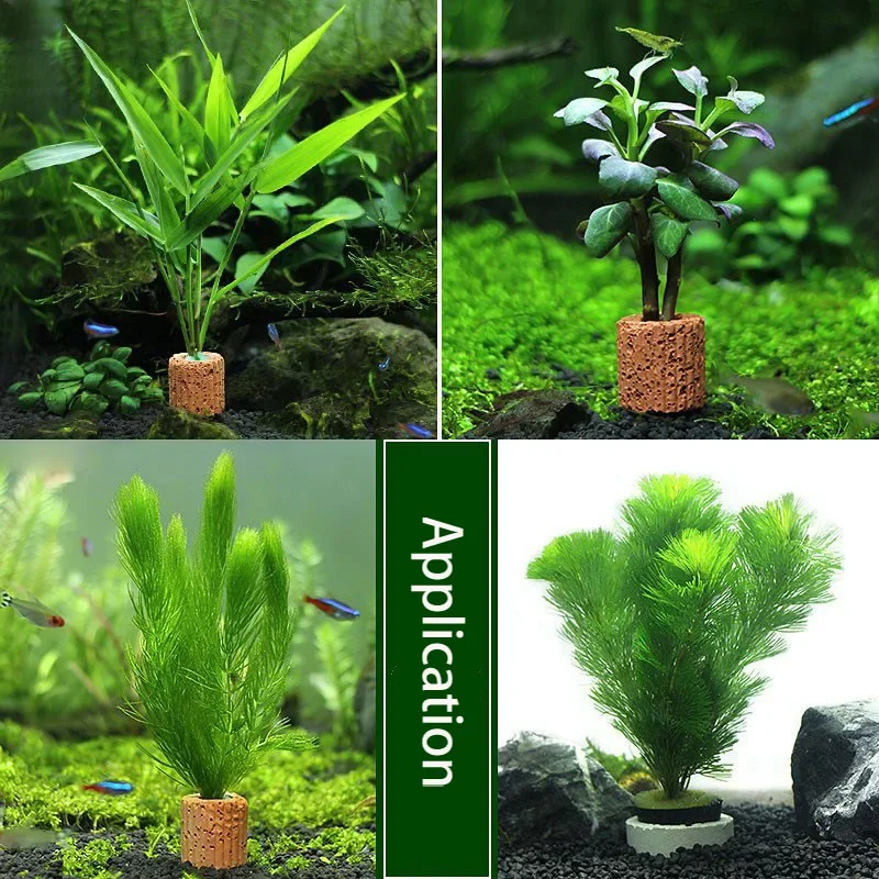 Fish Tank Water Plants Fixed Base Planting Basin Aquarium Decorations Ceramic Ring Aquatic Plant Fixing Pot Polka Potted