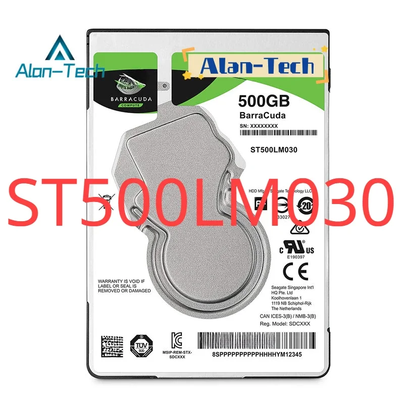 Disco duro interno para portátil Sea-gate ST500LM030, 500GB, BarraCuda, 5400 RPM, 128MB, caché SATA, 6,0 Gb/s, 2,5 pulgadas