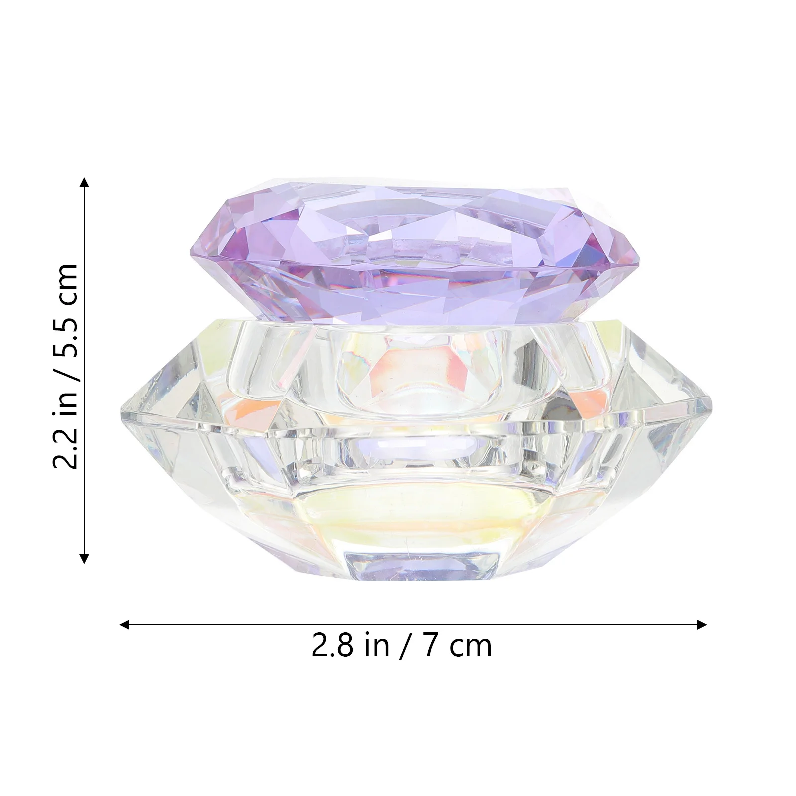 Copo de prato de vidro de cristal para arte em unhas, recipiente versátil de pó líquido acrílico, melhor presente para mulheres, tigela de arte em unhas