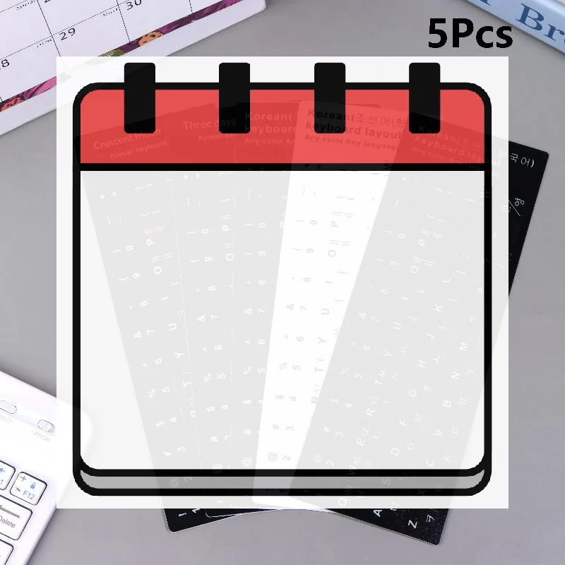 

5Pcs Korean Keyboard Stickers Waterproof PVC Keyboard Decals For Laptop Desktop PC Decoration Universal Stickers