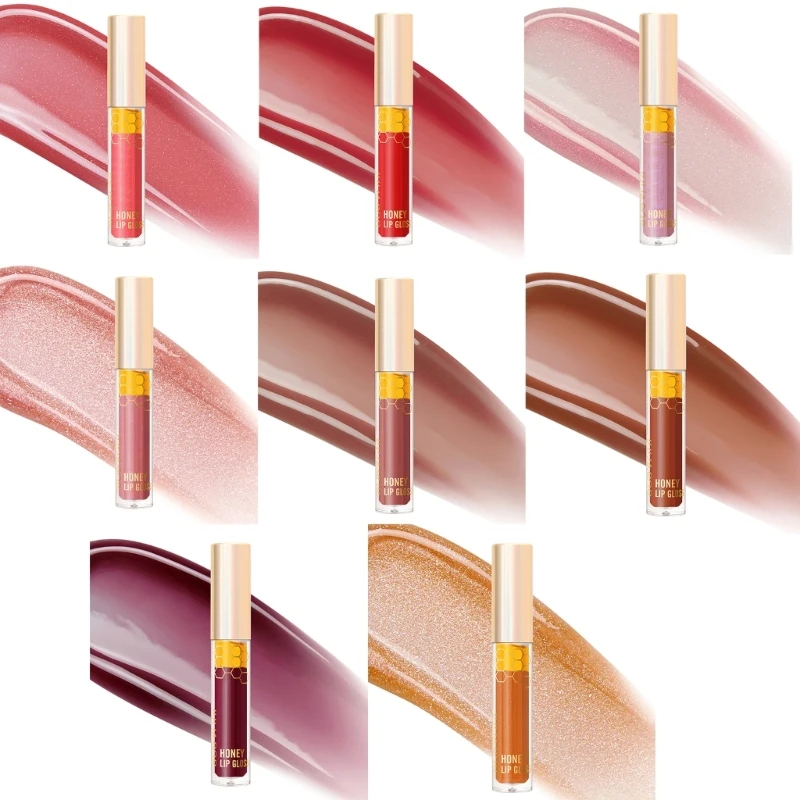 Non-Sticky Mirror Pearlescent Lip Gloss Plumping Lip Polish Long Lasting Hydrating Lip Stain Glitters Lip Gloss