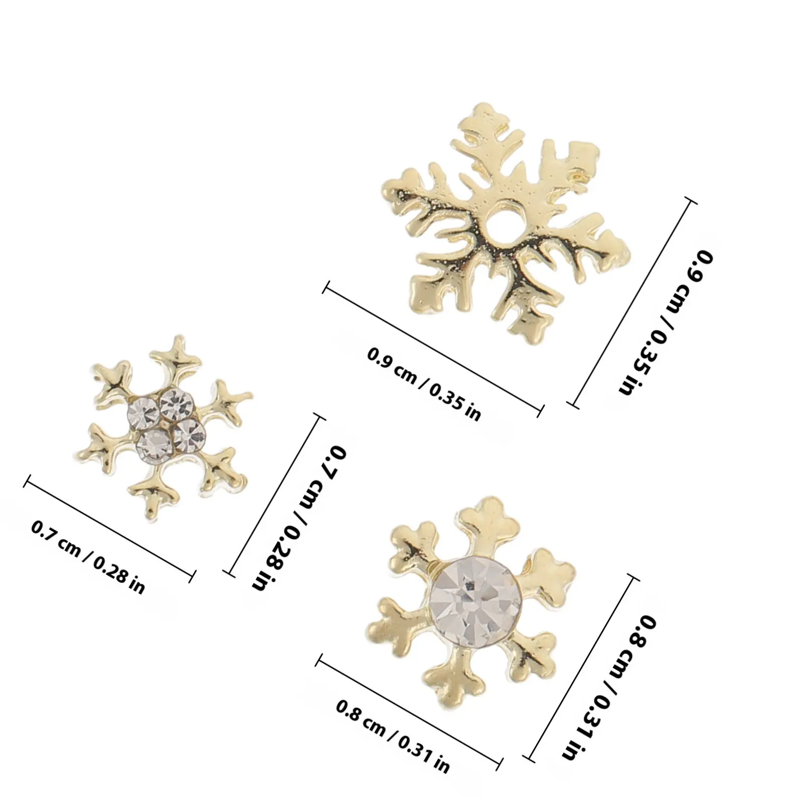 60pcs Snowflake Nail Charms for DIY Manicure – Glitter Acrylic Nail Art Decorations, Festive Winter Nail Accessories
