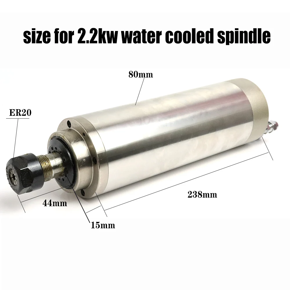 Imagem -03 - Water Cooled Spindle Kit Eixo de Refrigeração de Água Inversor 80 mm Spindle Bracket Bomba de Água 80w Er20