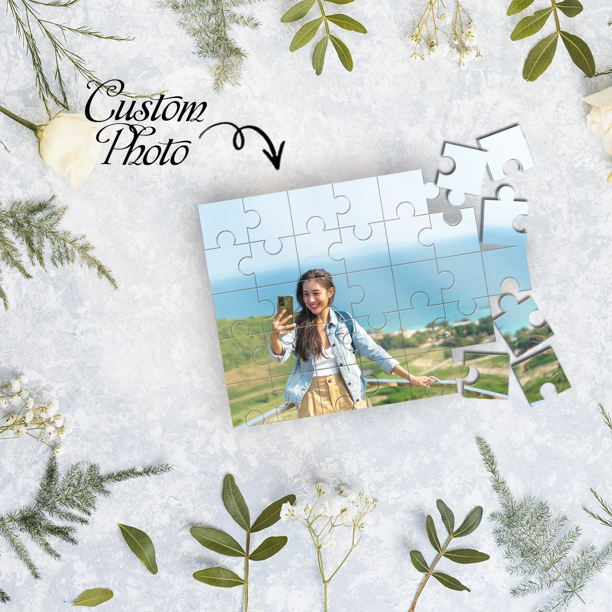 35/150/300/500/1000 قطعة في الهواء الطلق Selfies مخصص صور بازل قطع شخصية الضغط الألغاز صديقة هدية #1