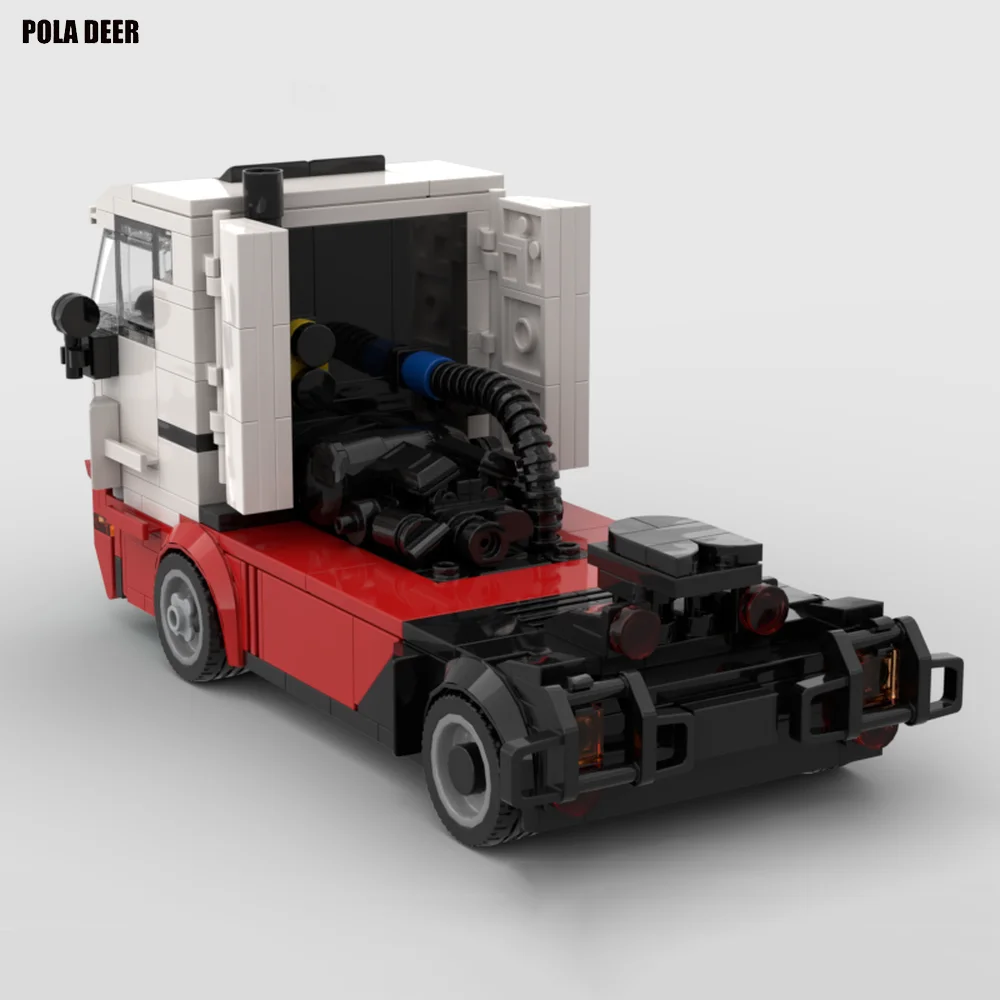 Poladeer 401 Pcs Tankpool24 Truck Head Creative Custom Assembly Building Blocks Puzzle Model Boy Toy Holiday Birthday Gift