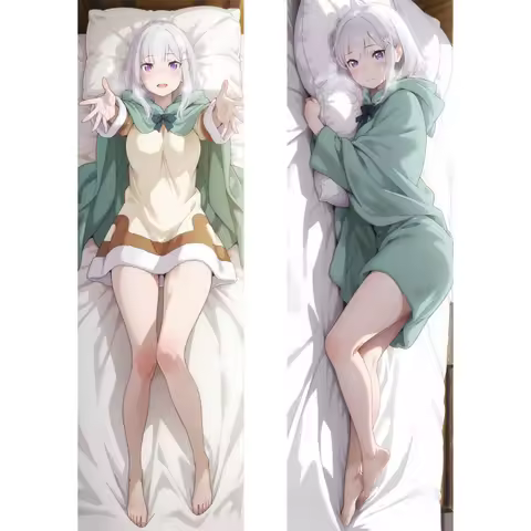 Dakimakura Anime Pillow Cover Re:Life in a different world from zero Emilia Double Sided Print 2Way Cushion