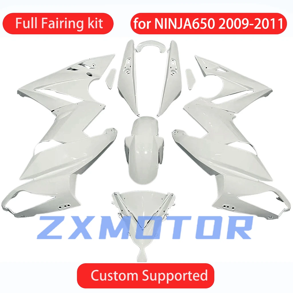 Body Parts Fairings ER-6F 2009 2010 2011 White ABS Plastic Motorcycle Aftermarket Fairing Kit for KAWASAKI NINJA650 09 10 11