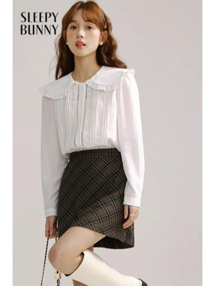 Women Plaid A-Line Skirt Lady High-Waist Mini Skirt Trendy Slim Casual Checkered Bottoms Daily Autumn Outfits Fashion Style