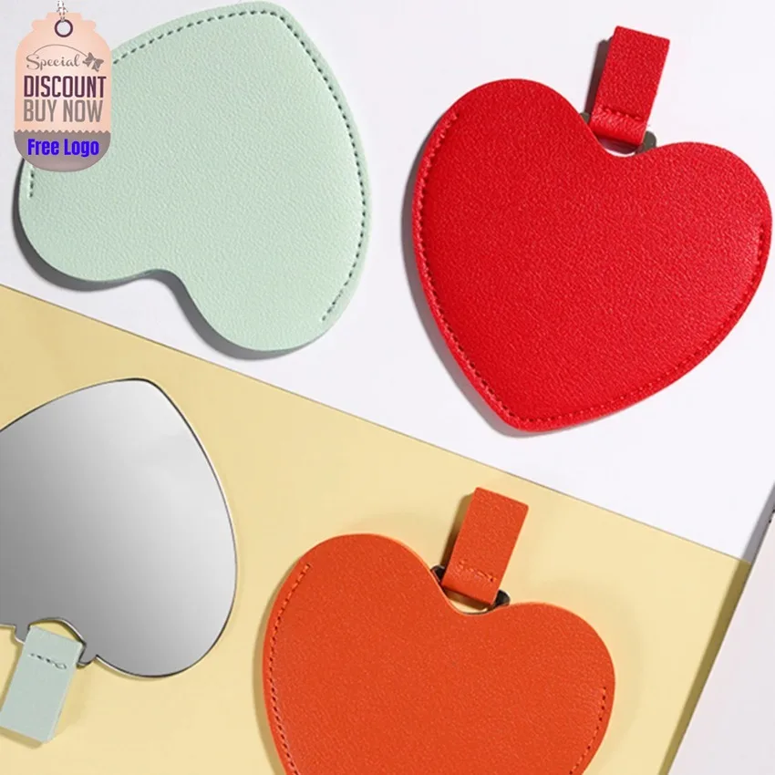 

Custom 8styled Hear-shaped Makeup Mirror Portable Mini Makeup Tools Bulk Easy To Use Private Label