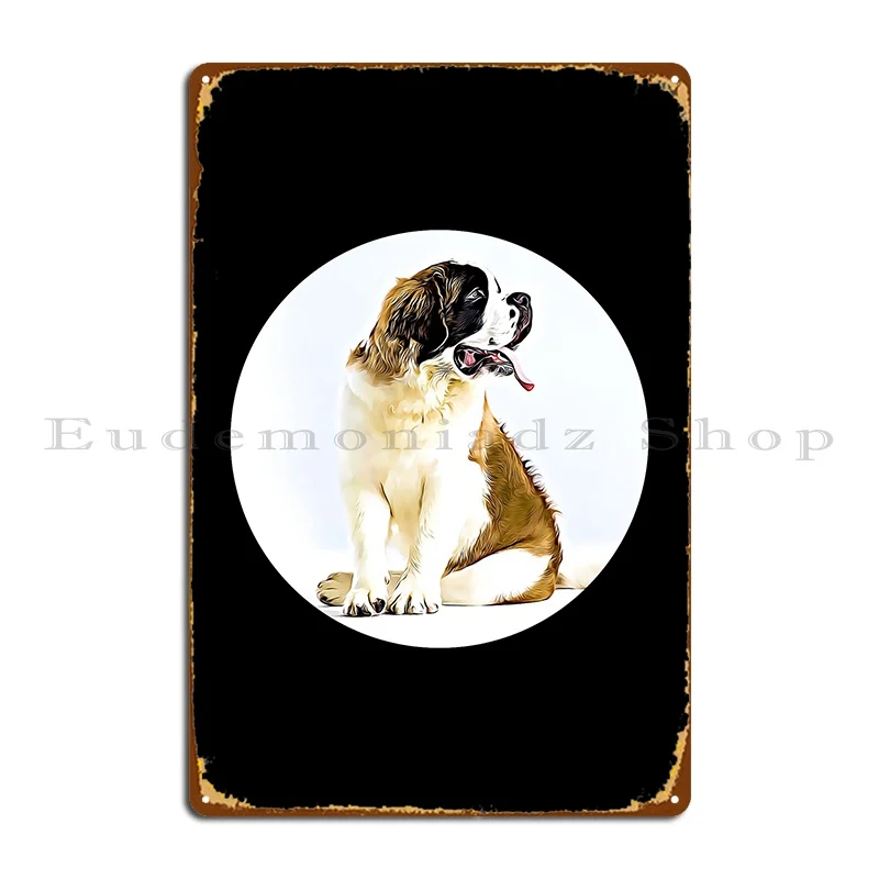 St Bernard Portrait Metal Plaque Poster Club Design Customize Living Room Decoration Tin Sign Poster