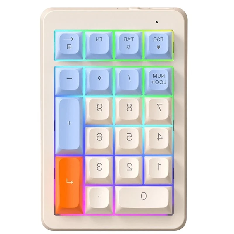ABFM-M21 Wireless Bluetooth 2.4G Dual Mode 21 Keys RGB Backlit Numeric Keypad Three-Color Keycaps Numpad For Laptop PC B