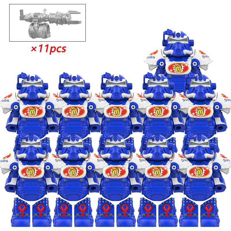 

11 шт. W новые детские игрушки T-51 Mecha, строительные блоки, силовая броня, солдаты, мини-фигурки, игрушки для детей, подарки на день рождения