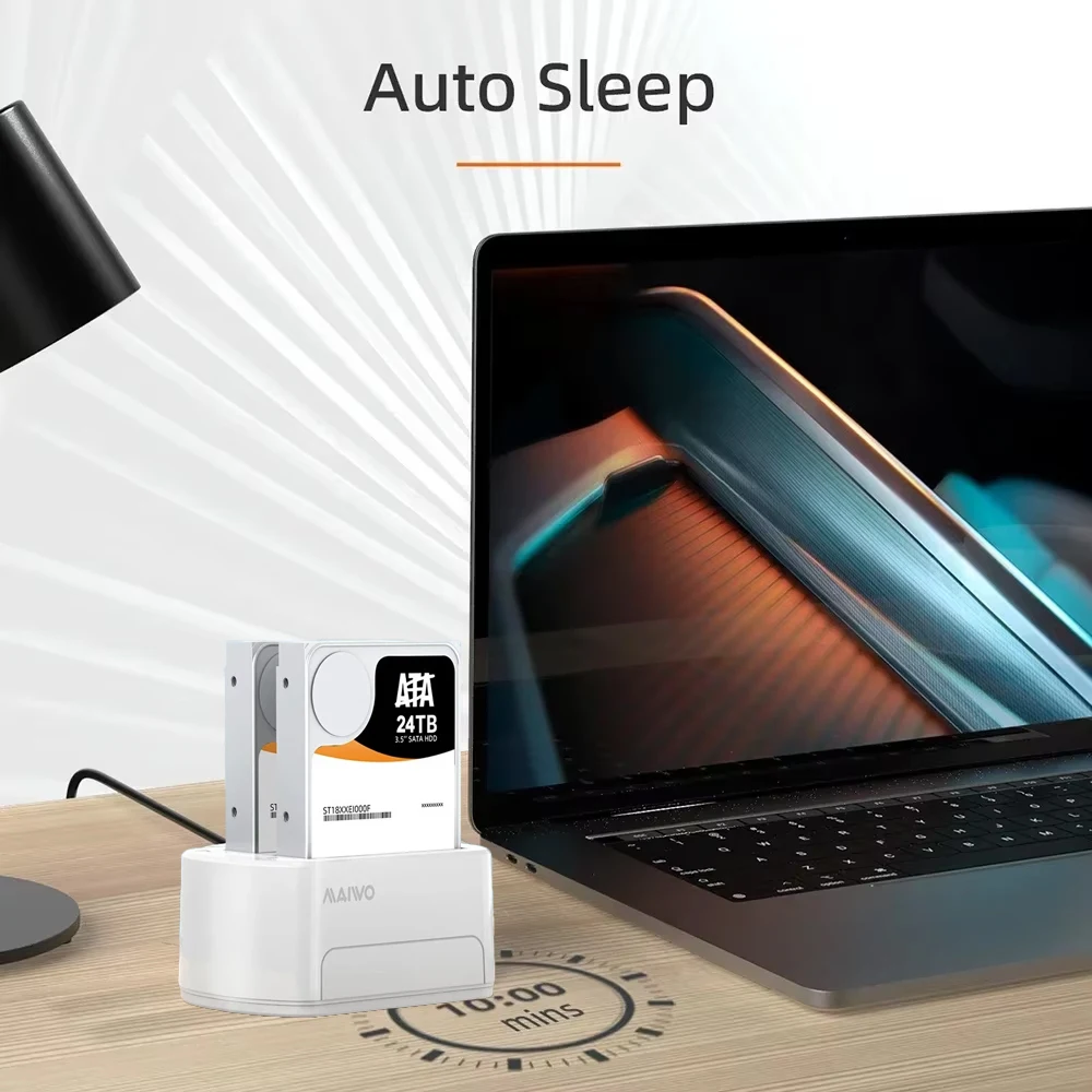 MAIWO Dual Bay stasiun Dok Hard Drive USB 3.0 SATA HDD duplikator untuk 2.5 & 3.5 inci SATA HDD/SSD mendukung klon Offline