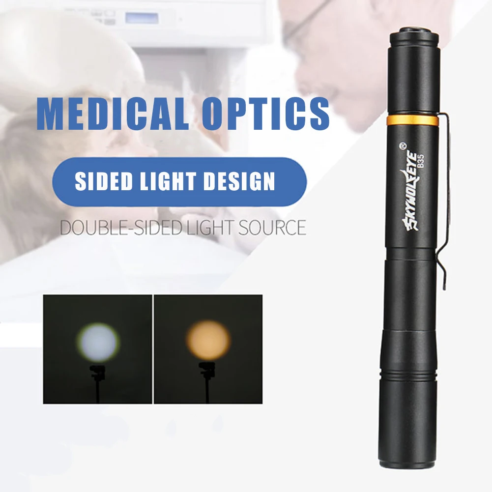 LED Medical Flashlights IP44 Waterproof Mini First Aid Pen Lamps Battery Powered 3W 300LM 2-gear Lighting Tools for Dental Exams