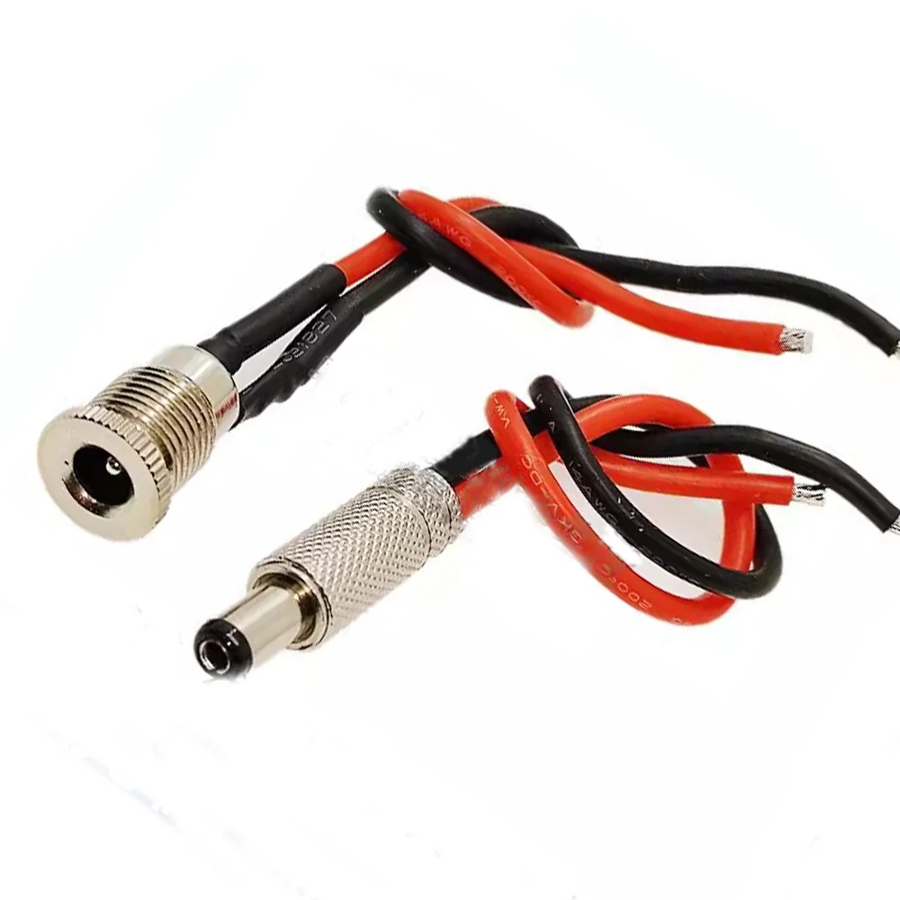 High current DC099 power socket threaded male and female connector adapter 5.5 * 2.1/2.5mm 20AWG cable 15mm DC-099