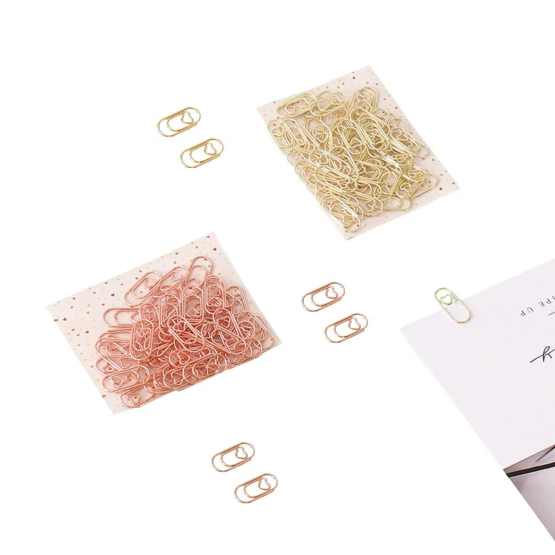 50pcs/bag Mini Paperclips Book Pages Clips Marker Bookmark Metal Paper Clips