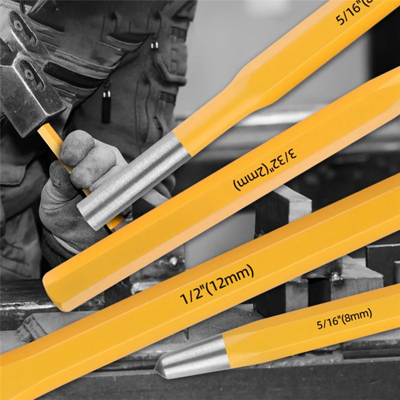 AEE6-12-Piece Punching Set Masonry Chisel Flat Cylinder Punching Set
