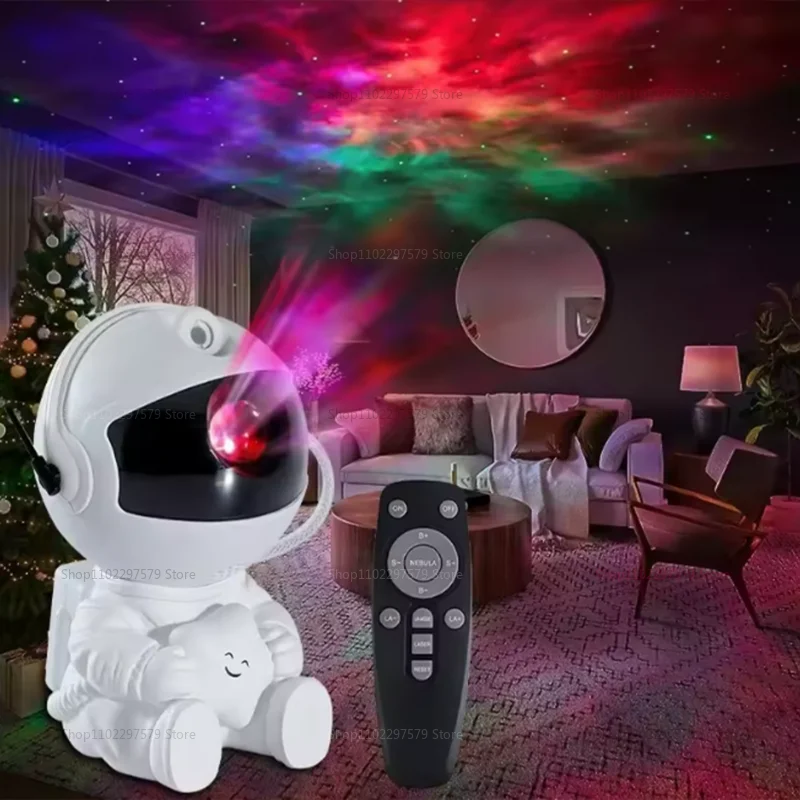 2025 Creative Astronaut Star Projection Light Colorful Starry Night Atmosphere Lamp Perfect Birthday Gift for Kids and Adults