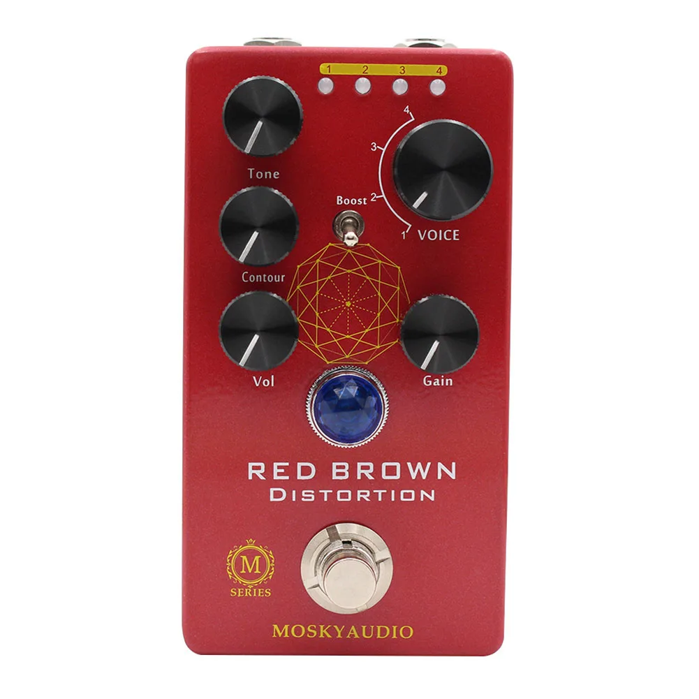 

1pc Distortion Guitar Effects Pedal Moskyaudio Distortion Pedal The Electric Guitar Effects Pedal RED BROWN Guitar Accessories