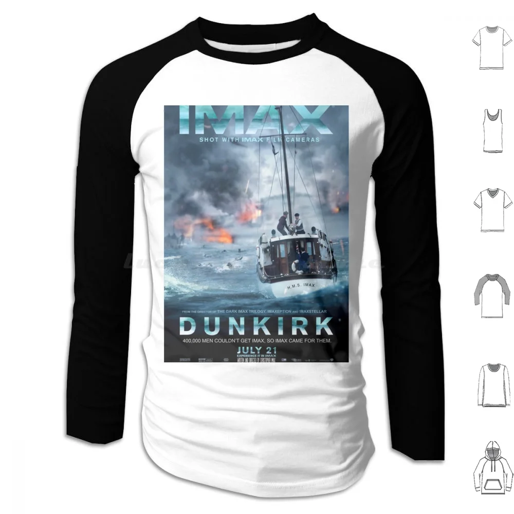 Official Poster 4 ( Moonstone )-Dunkirk Hoodies Long Sleeve Official Dunkirk Dunkerque Movie Movies Film Films