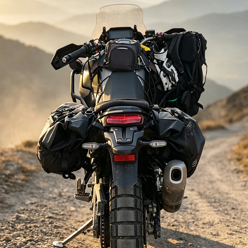 18L/28L Motorcycle Side Bag Waterproof Travel Luggage Bag Saddlebags Universal Motorcycle Pannier Bag