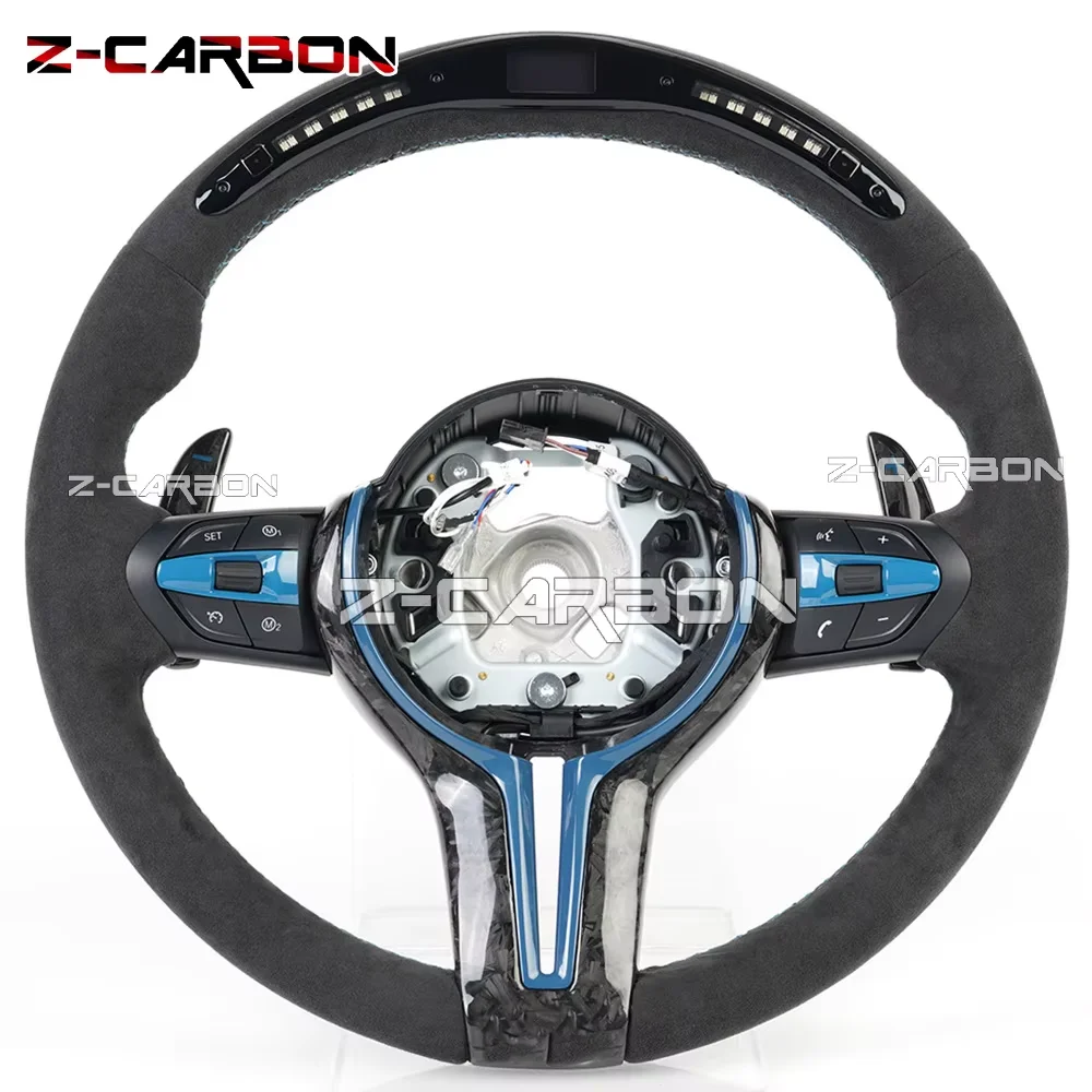 F10 Steering Wheel For BMW F10 F20 F22 F30 F35 F32 F01 F02 F10 F18 M2 M3 M4 M5 Carbon Fiber Sports LED Steering Wheel OLD TO NEW