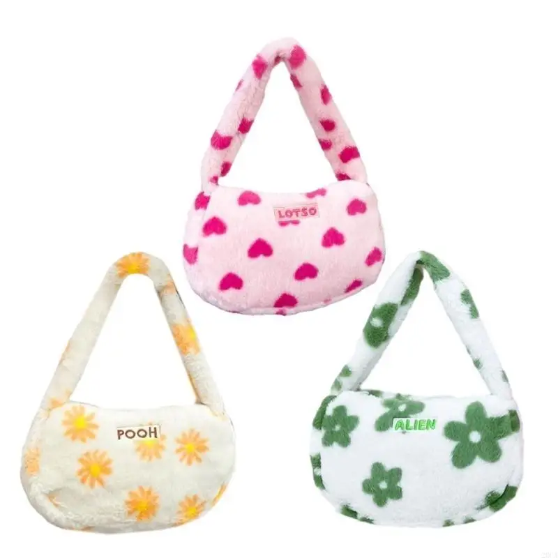 

Ladies Plush Shoulder Bag Plush Underarm Bag Women Handbag Purse Plush Tote Bag Dating Bag for Autumn and Winter 20CA